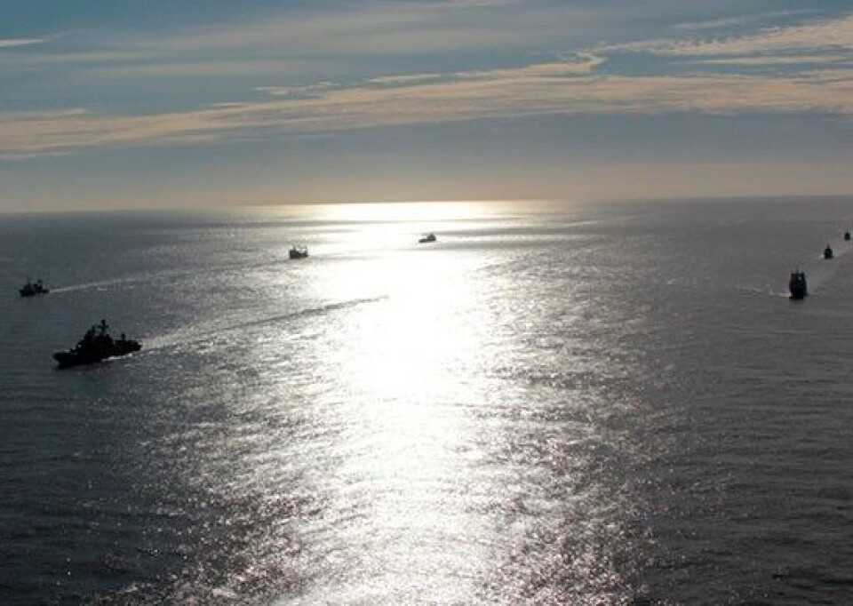 Navy vessels sail into Laptev Sea. Photo: mil.ru
