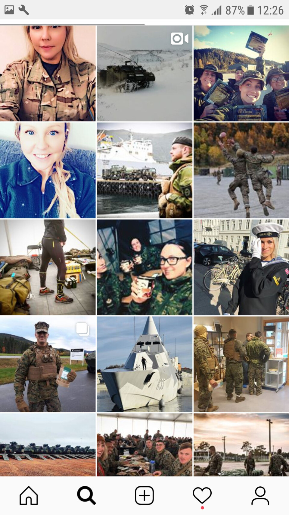 Instagram screenshot of images posted under the tag #TridentJuncture