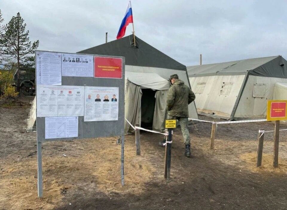 Solders voting in the Pechenga region. Photo: Murmansk Election Commission