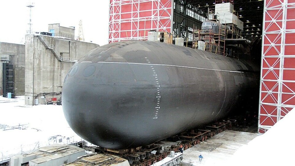 Ballistic missile submarine 'Tula' coming out of the large ship hall in Severodvinsk. Photo: Zvezdochka