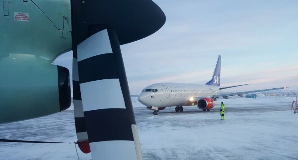 Widerøe and SAS flights at Kirkenes. Photo: Thomas Nilsen