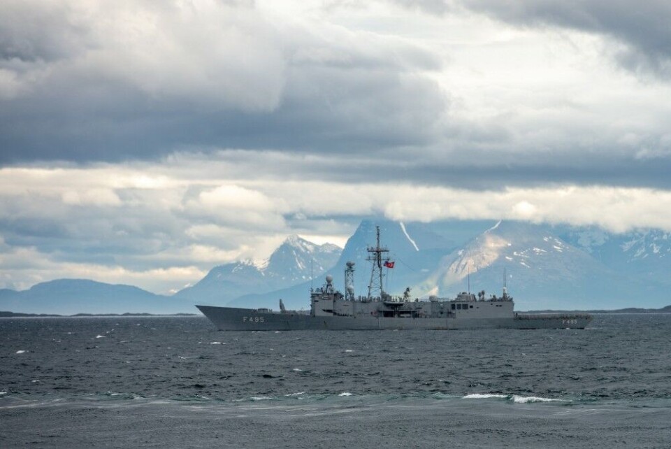Standing NATO Maritime Group One (SNMG1) ship TCG Gediz (F495) sails in the Norwegian Fjords, as Dynamic Mongoose Exercise kicks off. NATO Photo by FRA N WO Christian Valverde