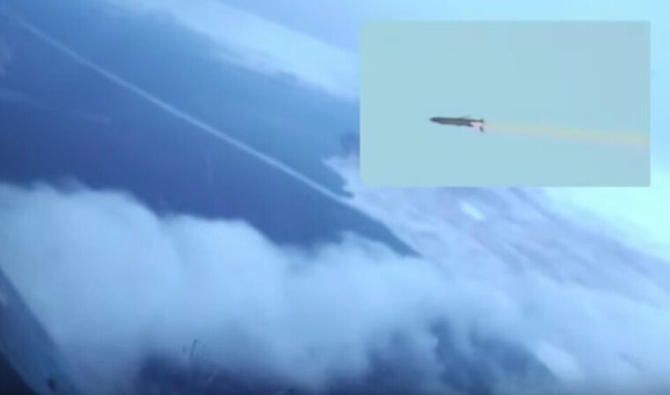 This video was shown by President Putin in March. The western coastline of Novaya Zemlya can bee seen under the flightpath of the missile. Screenshot from YouTube.