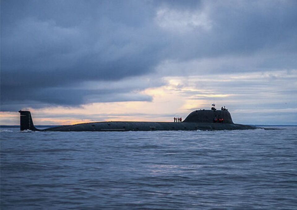 The Northern fleet’s Yasen class submarine “Severodvinsk” in the Barents Sea. Photo: mil.ru