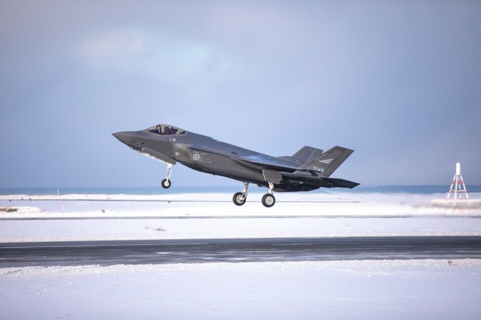 Take-off from Keflavik air base by one of the four Norwegian F-35s currently at Iceland. Photo: Hedvig Antoinette Halgunset / Forsvaret