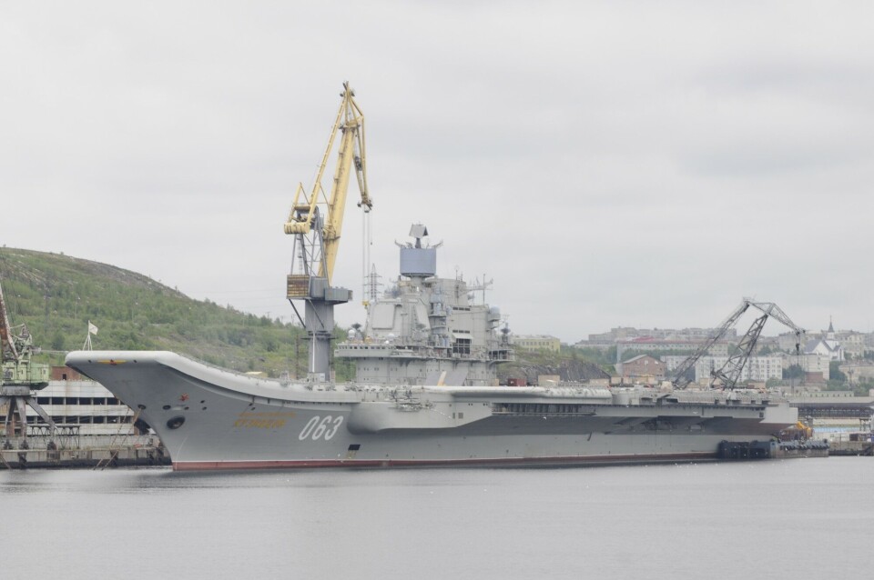 The “Admiral Kuznetsov” at port in Murmansk. Photo: Thomas Nilsen
