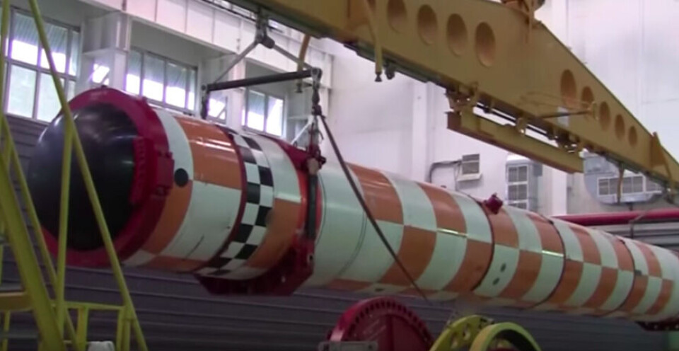 The Poseidon nuclear-powered drone. Screenshot of video posted by Russian Ministry of Defense