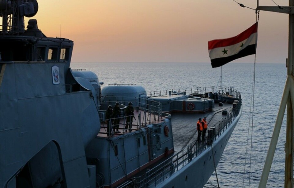 A Russian military vessel outside the coast of Syria. Photo: mil.ru