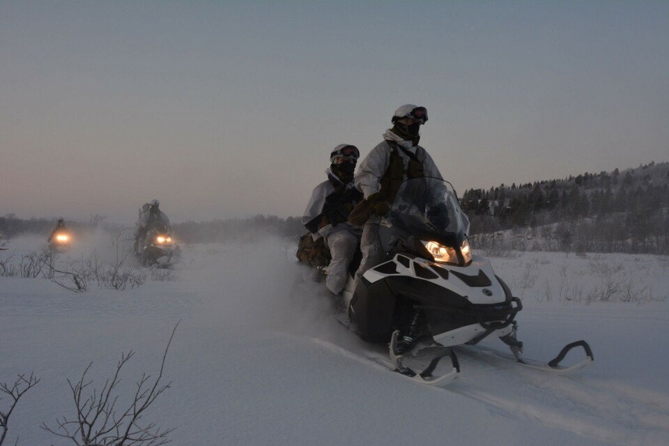 Arctic winter training for Norwegian border guards. Photo: Atle Staalesen