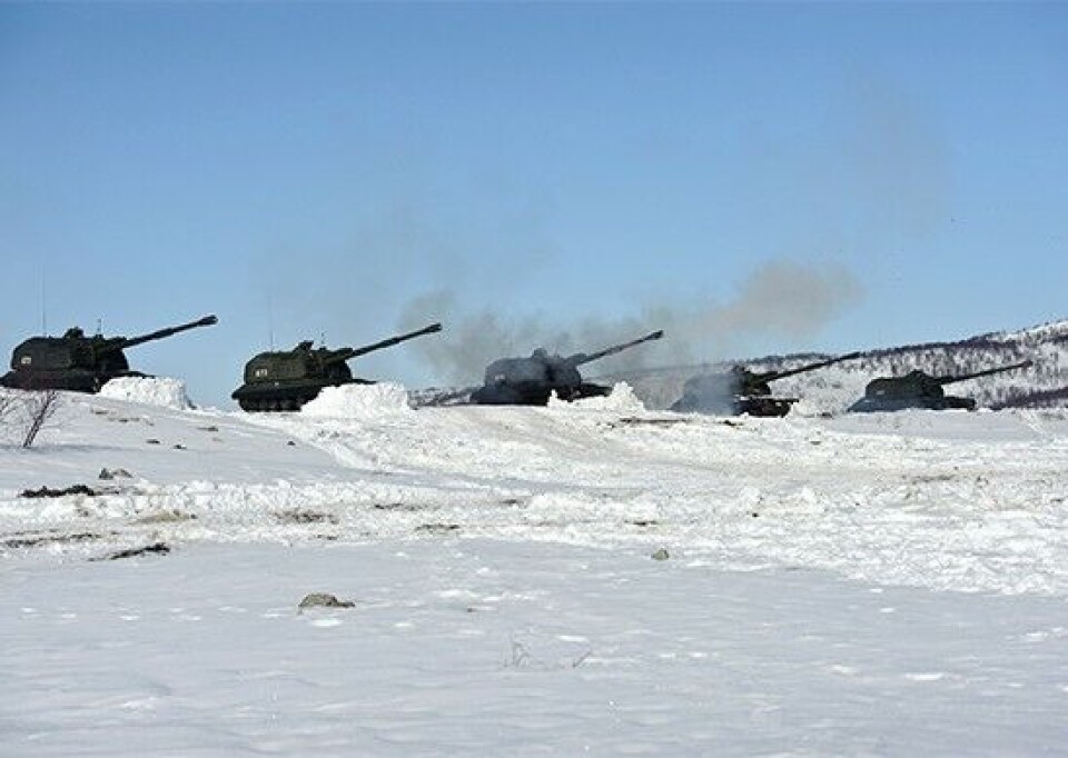 Tanks at the Shary shooting range in the Pechenga valley. Photo: Northern Fleet press service