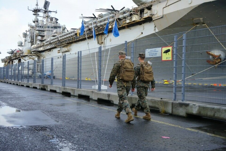 The amphibious assault ship USS Iwo Jima at port in Reykjavik, Iceland. Photo: Thomas Nilsen