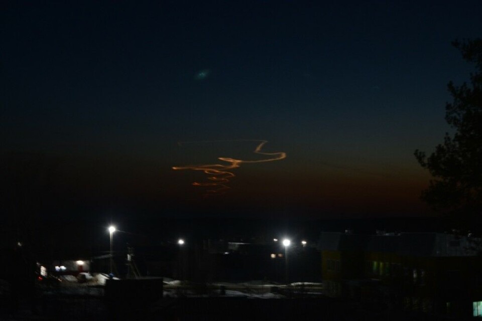 A spectacular trace of the missile could be seen in the skies above the Komi Republic. Photo courtesy of Komiinform.ru