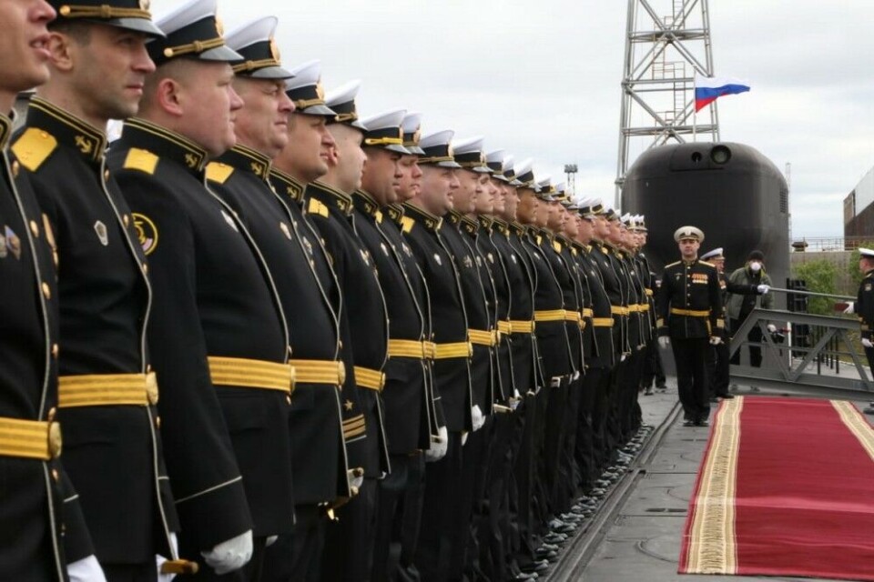 The crew on deck of the new submarine. Photo: Russian Defence Ministry