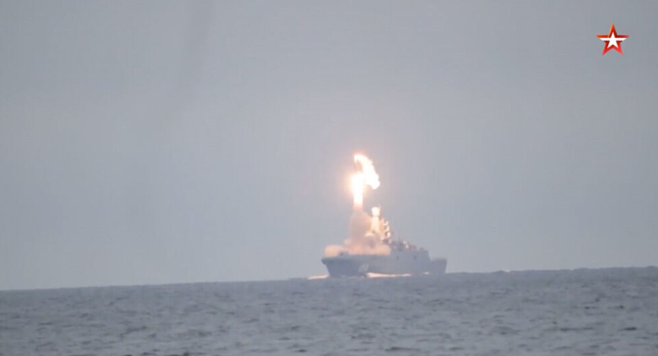 Last October’s luanch of a Tsirkon missile. Screenshot from video by TV Zvezda