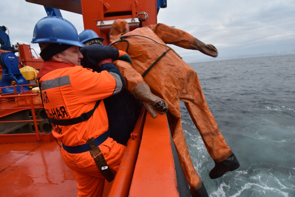 Exercise Barents: One “person” rescued from sea. Photo: Thomas Nilsen