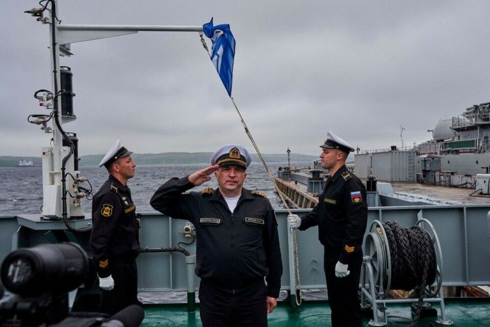 Flag-raising at the 'Nikolay Skosyrev'. Photo: vympel-rybinsk.ru