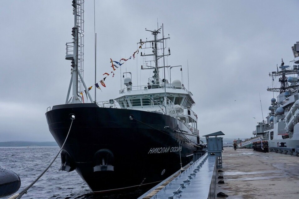 The “Nikolay Skosyrev” in port in Northern Fleet headquarter city Severomorsk. Photo: vympel-rybinsk.ru
