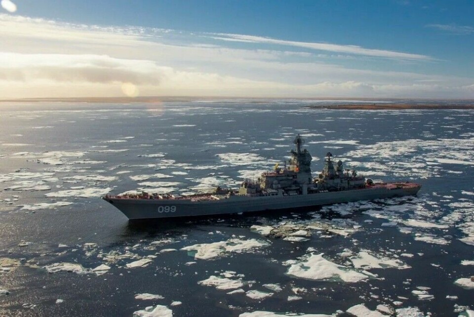 Battle cruiser Pyotr Velikiy in Arctic waters. Photo: Ministry of Defense of Russia