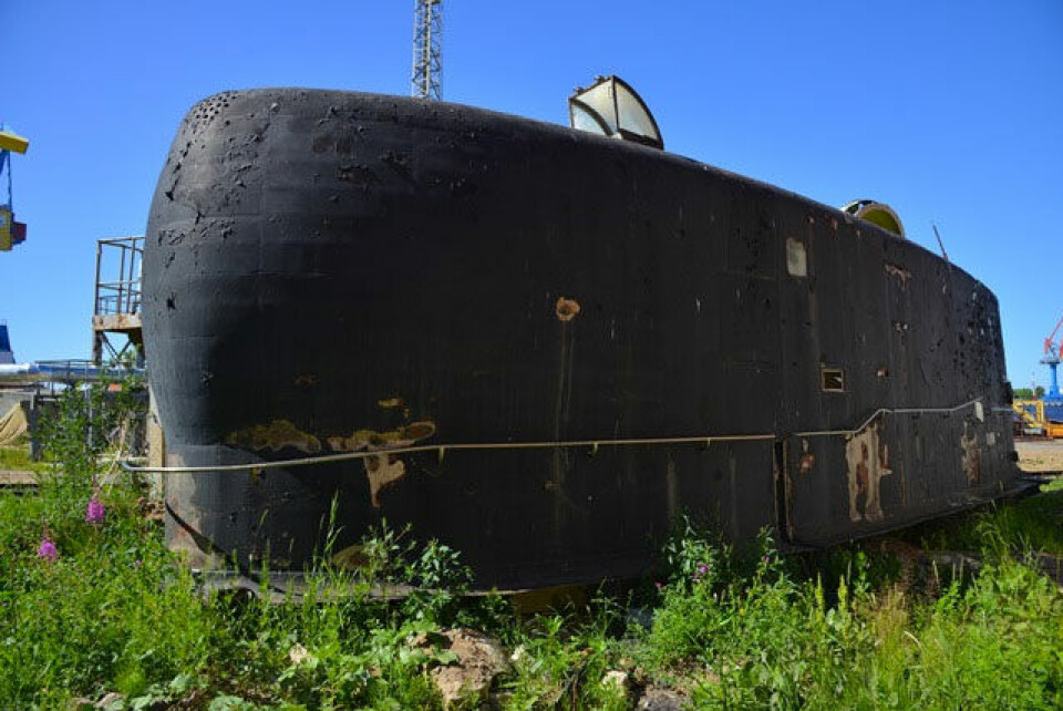 The tower of the K-222 is up for a facelift. Photo: Sevmash