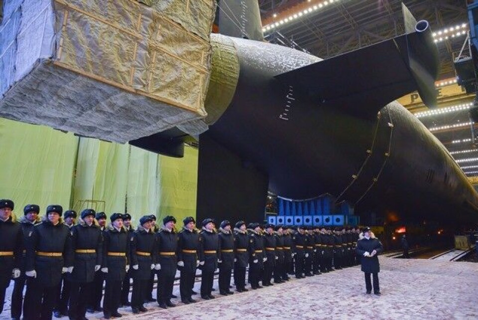 The 'Generalissimus Suvorov' was taken out of the ship hall in Severodvinsk on December 25. Photo: M. Vorkunkov / Sevmash