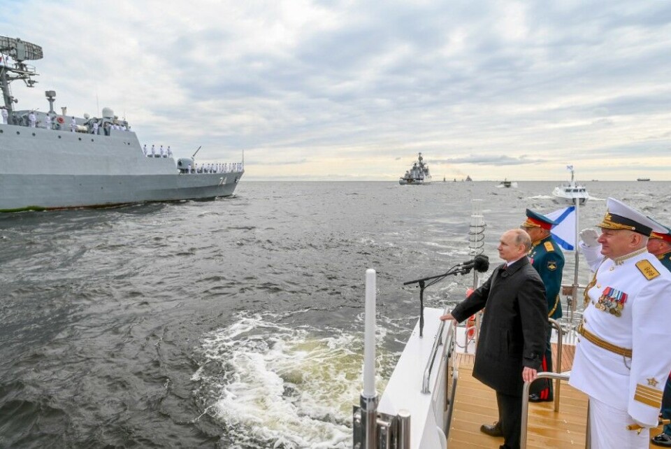 President Putin oversees the Navy Parade in St. Petersburg on July 25. Photo: Russian Ministry of Defense