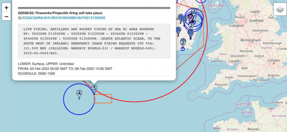 Screenshot from Notaminfo.com