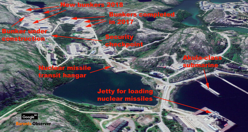 Gadzhiyevo naval weapons and missile storage.