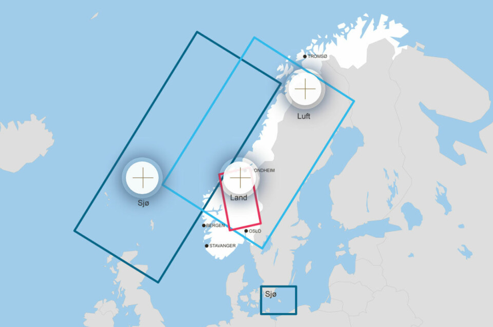 The core exercise areas of the “Trident Juncture”. Map by Forsvaret.no