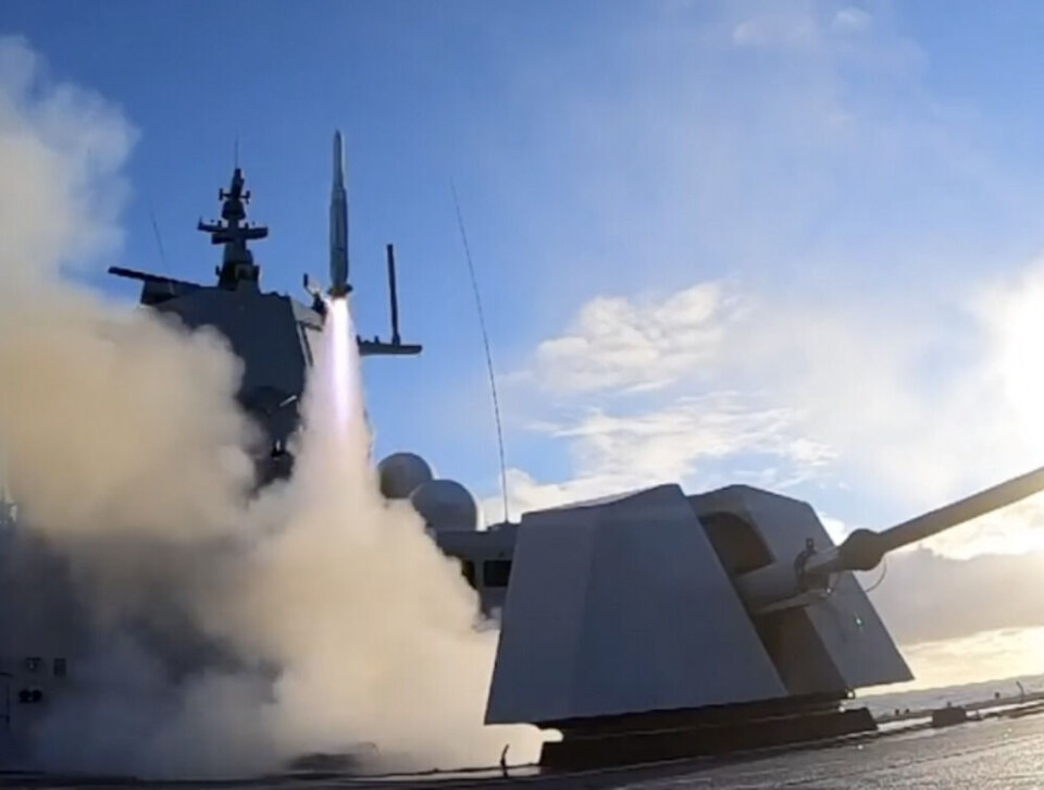 Missile launch from the Norwegian frigate 'KNM Fridtjof Nansen'.