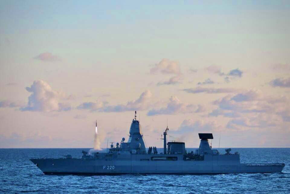 Missile launch from the frigate “Hamburg”. Photo: German navy