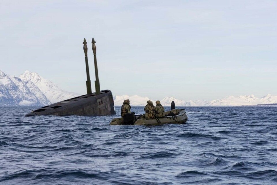 The nuclear-powered submarine surfaced and deployed a group of specially trained commandos for a raid on the shores of the Lyngen fjord. Photo: Royal Navy