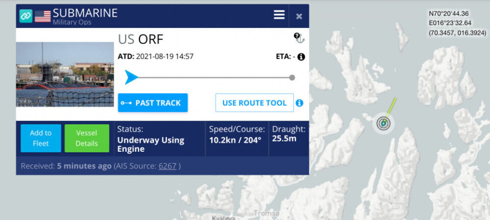 Screenshot from MarineTraffic.com
