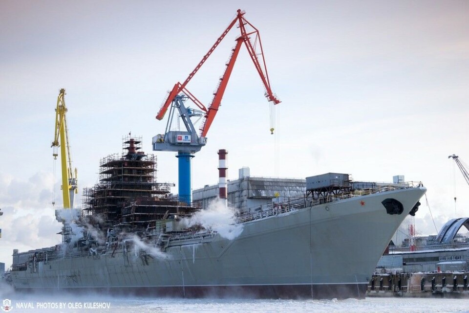 Originally commissioned into the Soviet Navy in the 1988, the nuclear battle cruiser Admiral Nakhimov was rarely deployed to sea. Since 1999, the warship has been docked at Sevmash in Severodvinsk, now undergoing repair and serious upgrades. Photo: Oleg Kuleshov