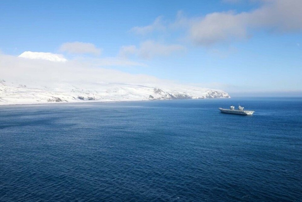 Jan Mayen is some 1,000 km west of North Cape in Norway and holds a strategic important war-time position for controlling naval and air force patrols in the Greenland- and Norwegian Seas. Photo: Royal Navy