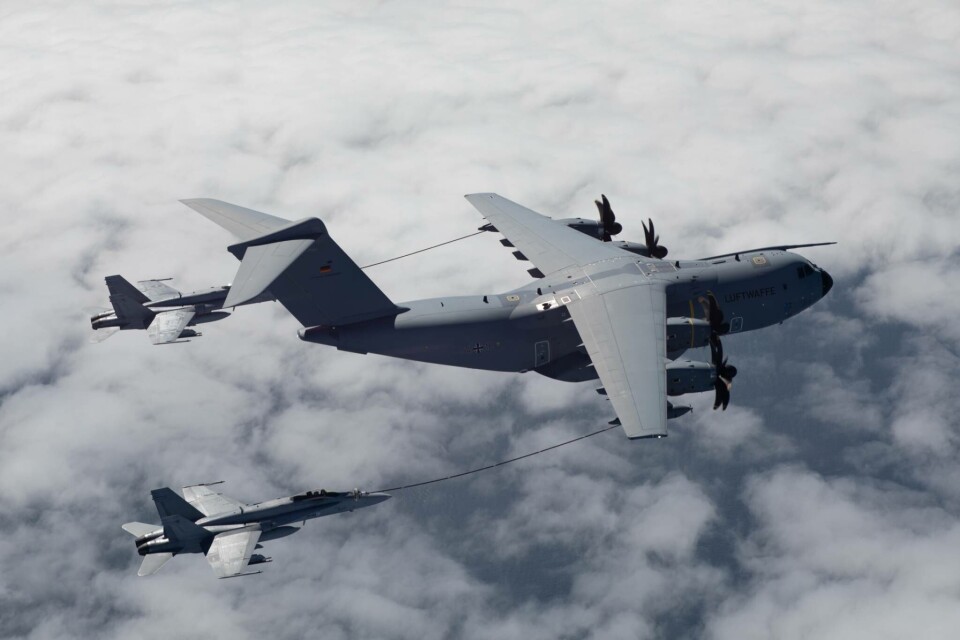 A tanker provided for air-to-air tanking of two fighter jets during the exercise. Photo: Finnish Air Force