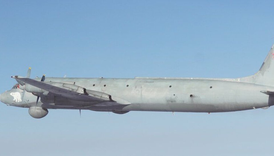 The second Il-38 seen over the Barents Sea on Thursday. The plane was designed and first introduced in the late 1960ties. Photo: Norwegian Air Force