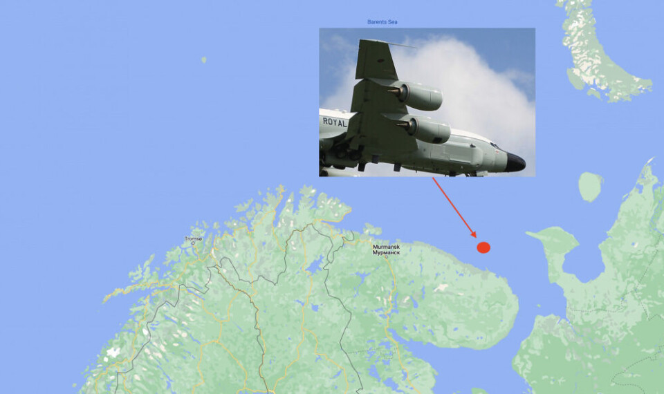 The British C-135W Rivet Joint electronic surveillance aircraft was on mission over the Barents Sea when it allegedly illegally crossed into Russian air space north of the shut-down submarine base Gremikha on the eastern shores of the Kola Peninsula. Map: Google / Photo: Royal Air Force / Barents Observer