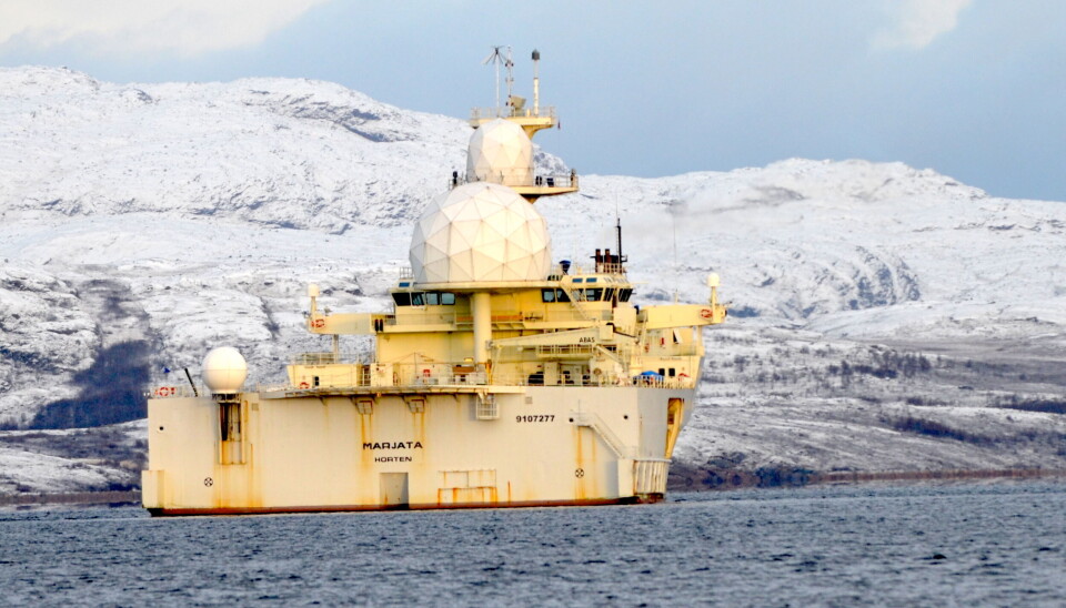 The Norwegian Intelligence Service (NIS) operates two ships especially designed to keep track of Russian navy activities in the Barents- and Norwegian Seas. This is the oldest one, normally operating out of Harstad on the northwest coast. Photo: Thomas Nilsen