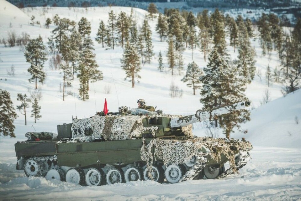Lepoard 2A4 tanks are used by both the Armored Battalion at Setermoen in Northern Norway and by the Telemark Battalion in the south. Photo: Ole-Sverre Haugli / Norwegian Armed Forces