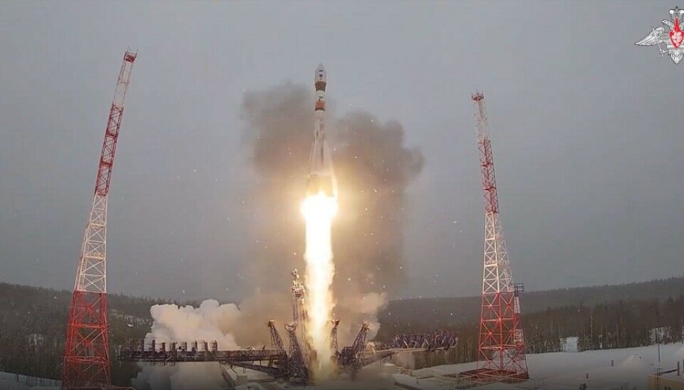 Military satellite launched from north Russian space center Plesetsk. Screenshot of video from Defense Ministry
