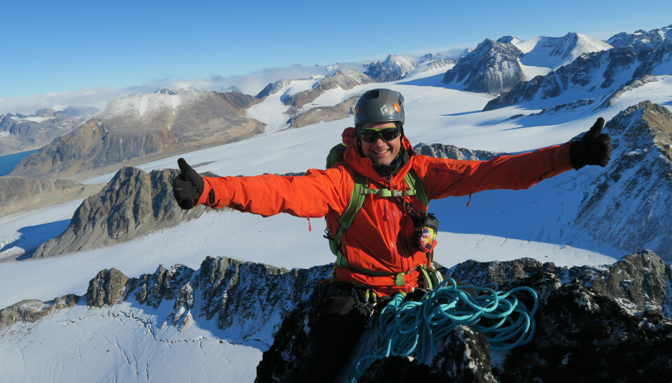 On August 22: Andrey Yakunin reaches the top of Kvasspiggen, one of the most spectacular peaks north on Spitsbergen, the largest island of the Svalbard archipelago. He used a drone to scout for the best route to reach to the top.