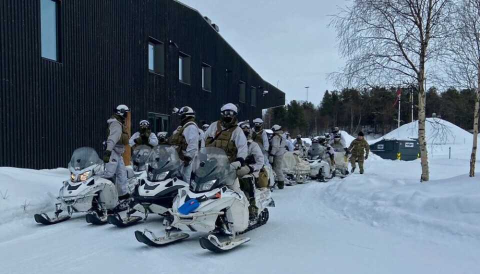 Ready to defend NATO territory. A ranger troop with the Garrison of Sør-Varanger (GSV) makes ready for patrolling the border with Russia in the Pasvik valley. Photo: Thomas Nilsen