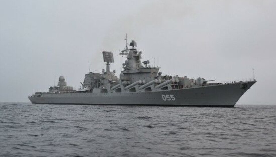 The cruiser 'Marshal Ustinov' is the second-largest operative warship based on the coast of the Barents Sea. Photo: Northern Fleet
