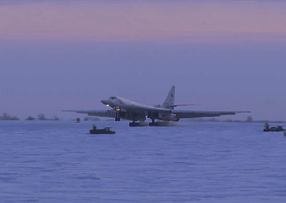 Strategic bomber Tupolev-160 takes off for Arctic mission. Photo: mil.ru