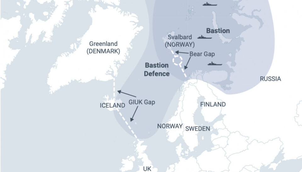 Russian Bastion Defence in relation to Norway and the Bear and GIUK Gaps. Source: Mikkola / RAND Europe report