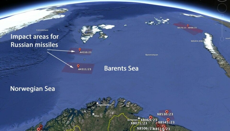 Map: Google Earth / NotamMap / Barents Observer
