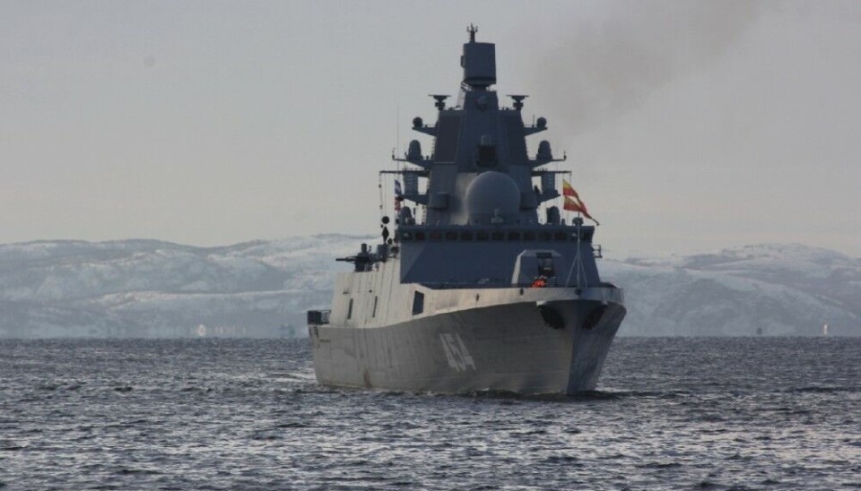 The frigate Admiral Gorshkov enters the Barents Sea. Photo: Northern Fleet