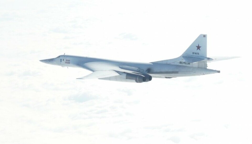 The second Tu-160 strategic bomber with tail No. 08. Photo: Norwegian Air Force