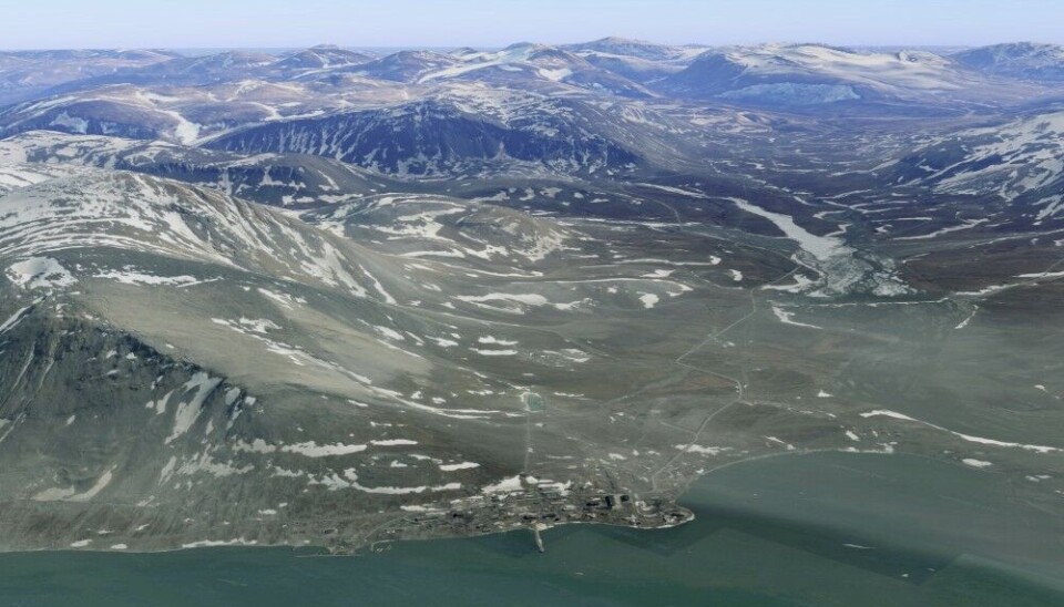 From the military settlement of Severny, roads can be seen south in the valley to the different tunnel entrances. Image: Google Earth