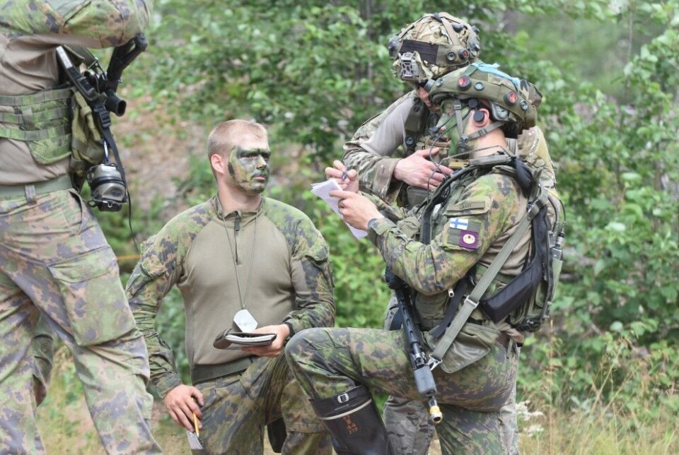 Finnish Army soldiers at the Rovanjärvi training range in Lapland, not far from the border with the Kola Peninsula.